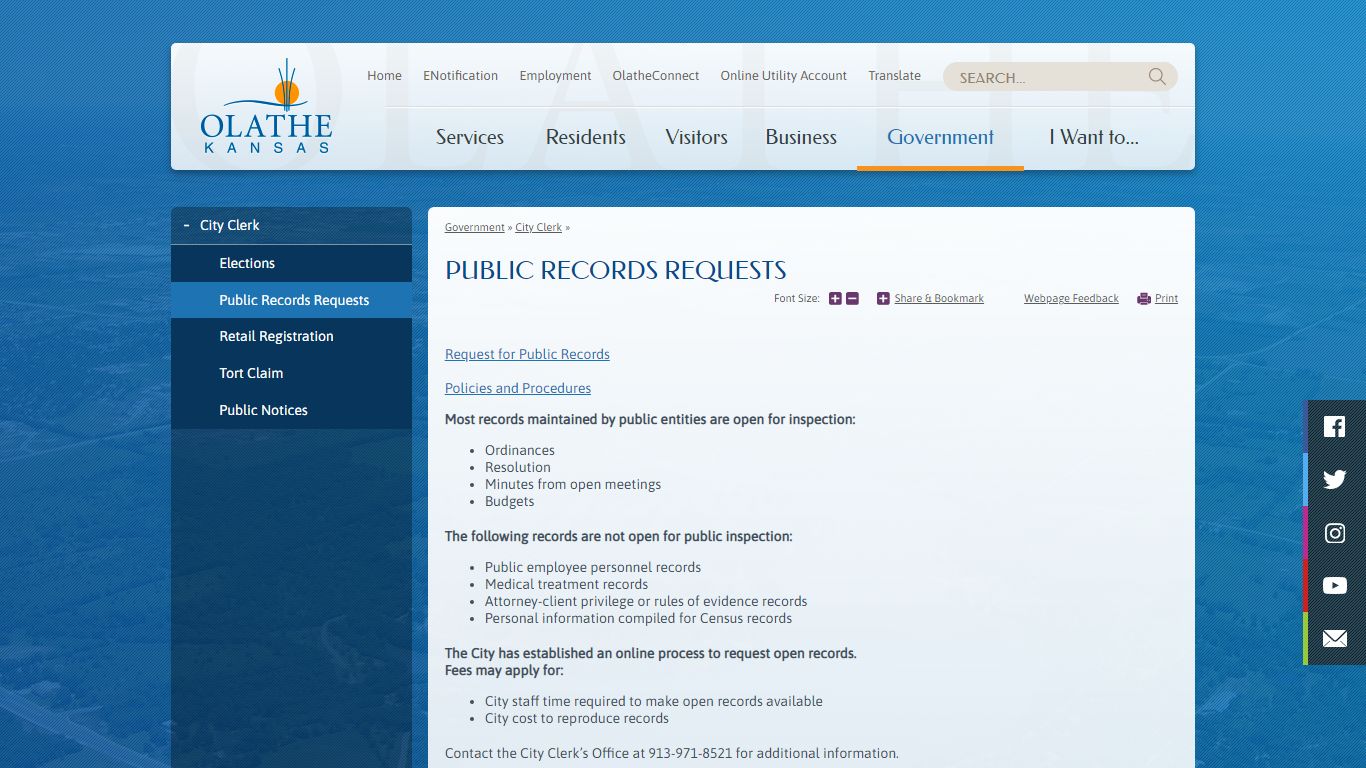 Public Records Requests | City of Olathe